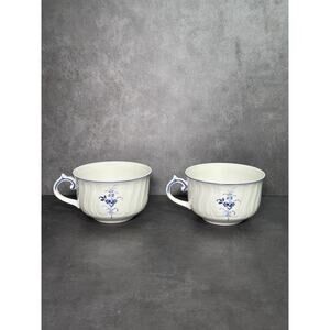 Villeroy & Boch Vieux Luxembourg Porcelain Blue Floral Tea Cup Set of 2